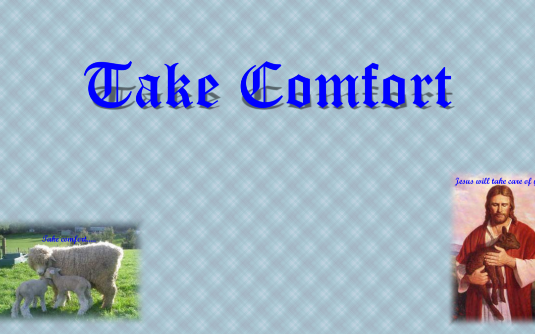 Take Comfort: Jesus made the creation. He can take care of you